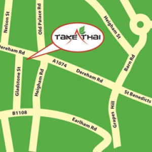 Map to Take Thai - Norwich Thai takeaway