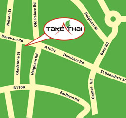 Map to Take Thai - Norwich Thai takeaway